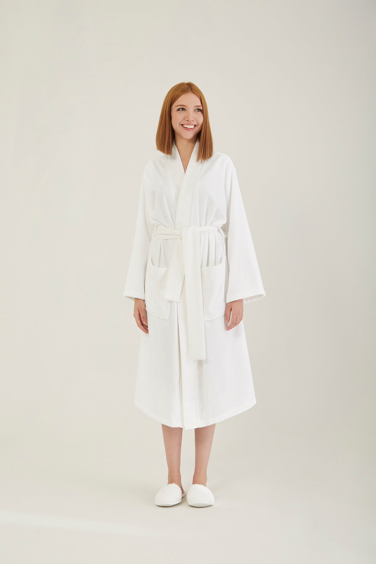 white bathrobe